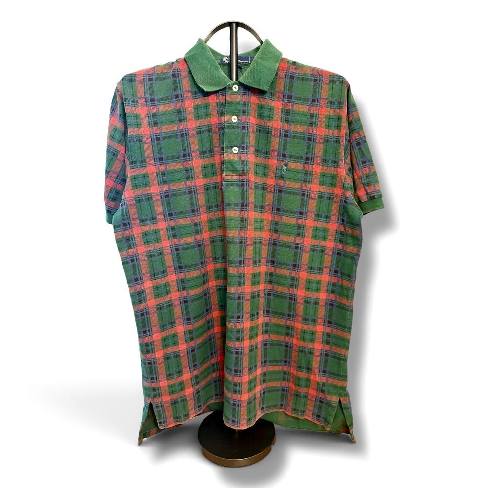 Vintage Polo Ralph Lauren Plaid Polo Shirt Men’s M Green Red Blue Tartan